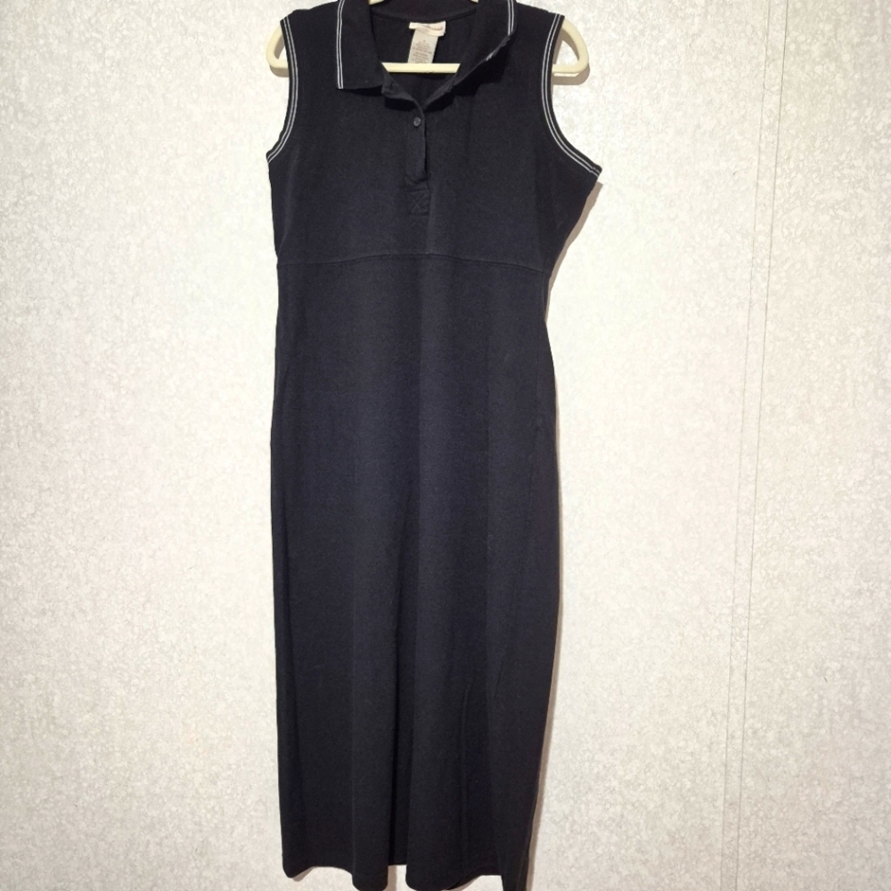 Expressions Black Sleeveless Sheath Polo Collar Dress..SIZE:XL